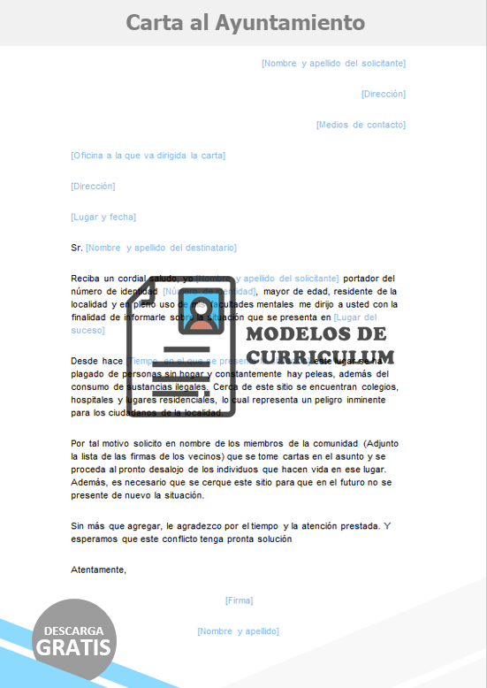 Modelo De Carta Al Ayuntamiento Modelos De Curr culum